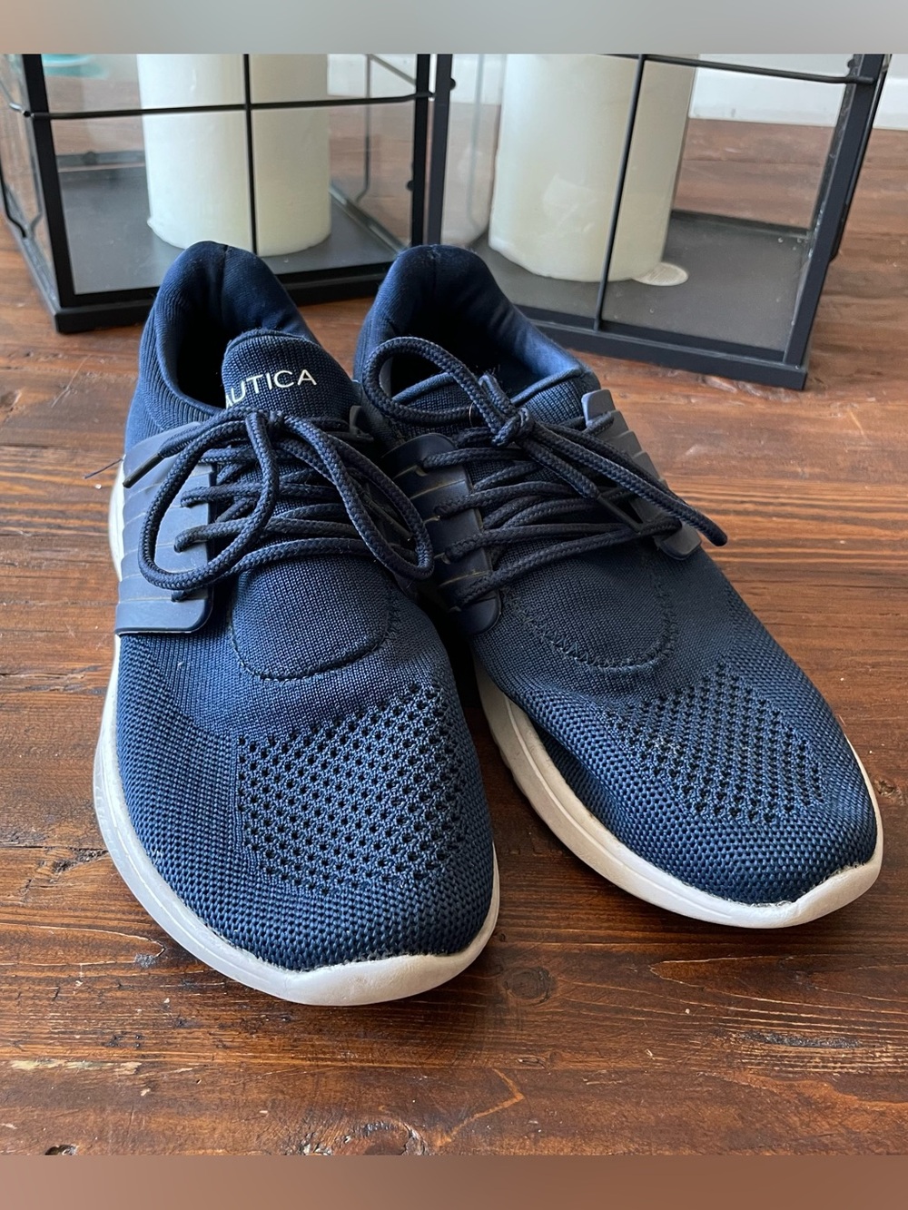 Nautica Women’s Navy Knit Casual Sneakers